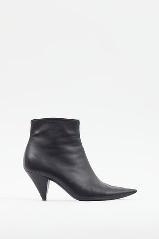 Celine Black Leather Pointed Toe Boot