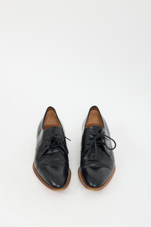 Celine Black Leather Pointed Toe Oxford