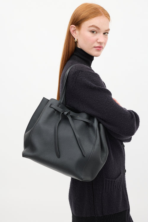 Celine Black Leather Small Cabas Phantom Tote Bag