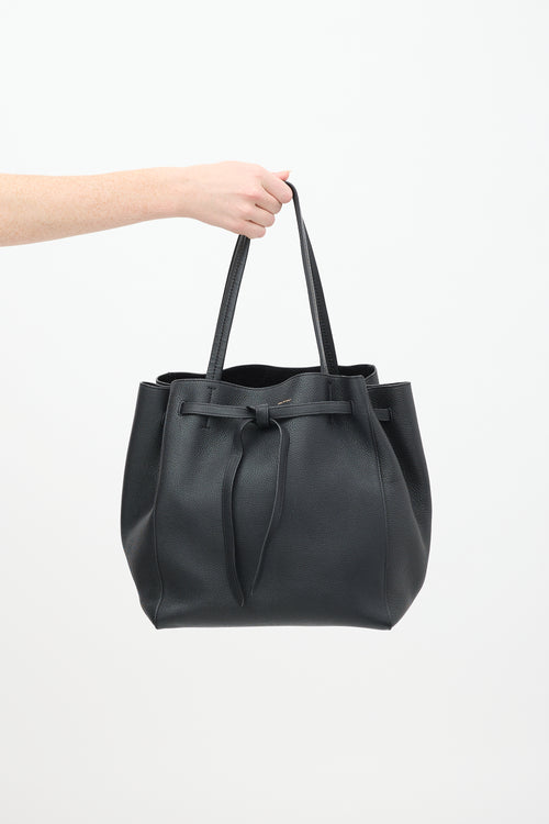 Celine Black Leather Small Cabas Phantom Tote Bag