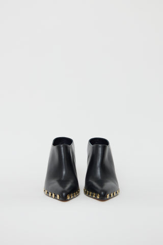 Celine Black Leather Studded Mule