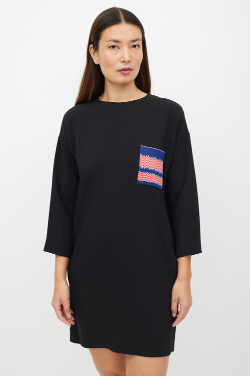 Celine Black 
Multicolour Shirt Dress