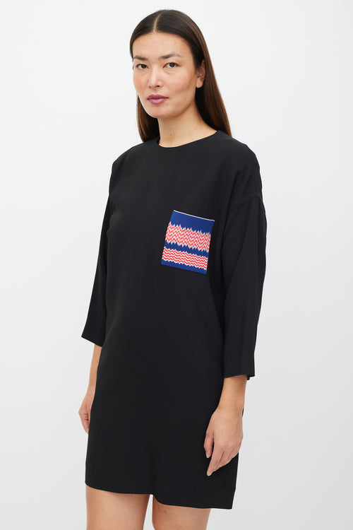 Celine Black 
Multicolour Shirt Dress