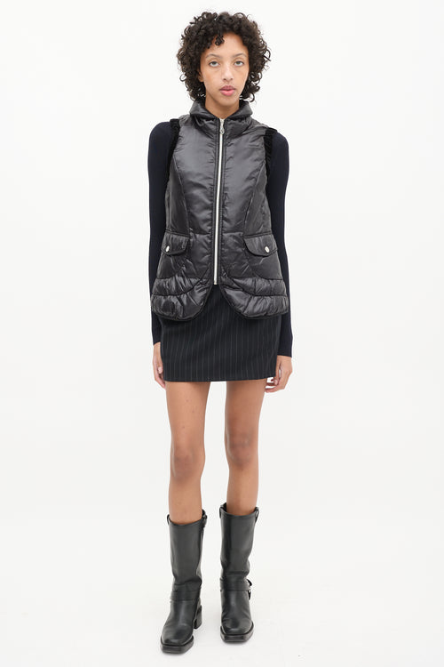 Celine Black Nylon 
Velvet Vest