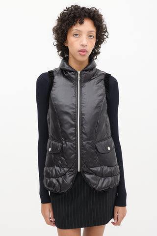 Celine Black Nylon 
Velvet Vest