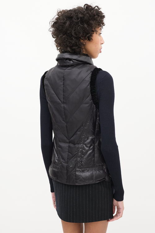 Celine Black Nylon 
Velvet Vest