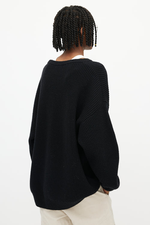 Celine Black Oversized Logo Sweater