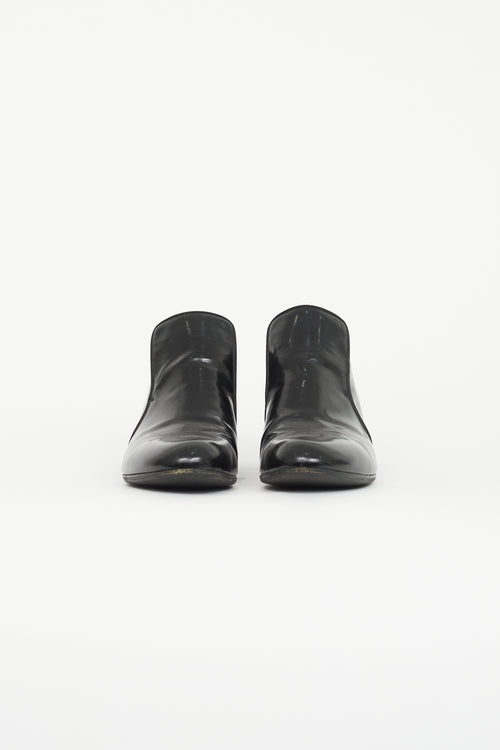 Celine Black Patent Leather Ankle Boot