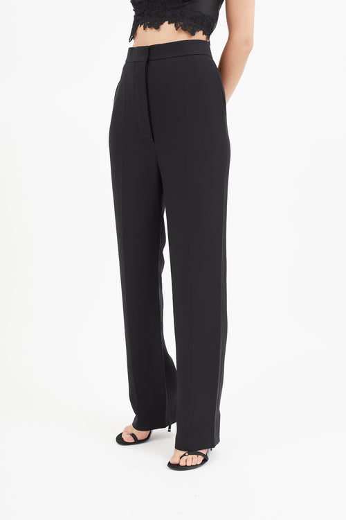 Celine Black Pleated Straight Leg Trouser