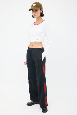 Celine Black 
Red Triomphe Trackpant