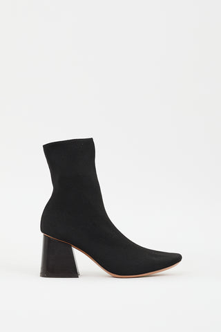 Celine Black Ribbed Sock Boot