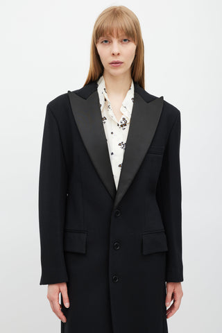 Celine Black Satin Coat