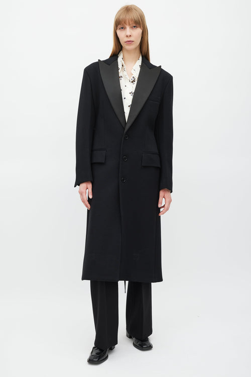 Celine Black Satin Coat