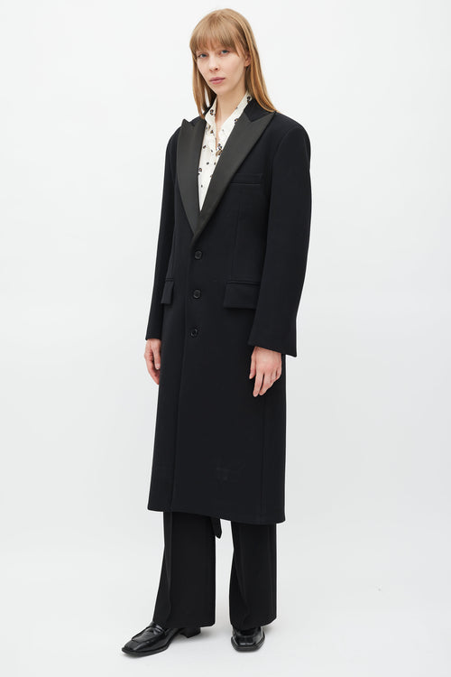 Celine Black Satin Coat