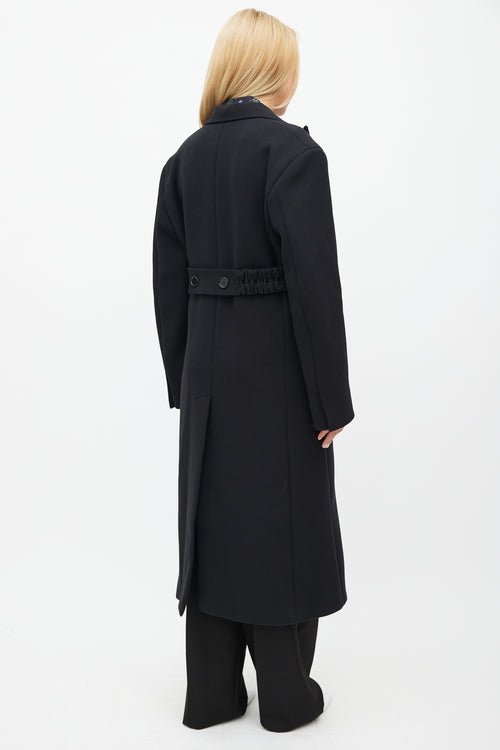 Celine Black Satin Lapel Coat