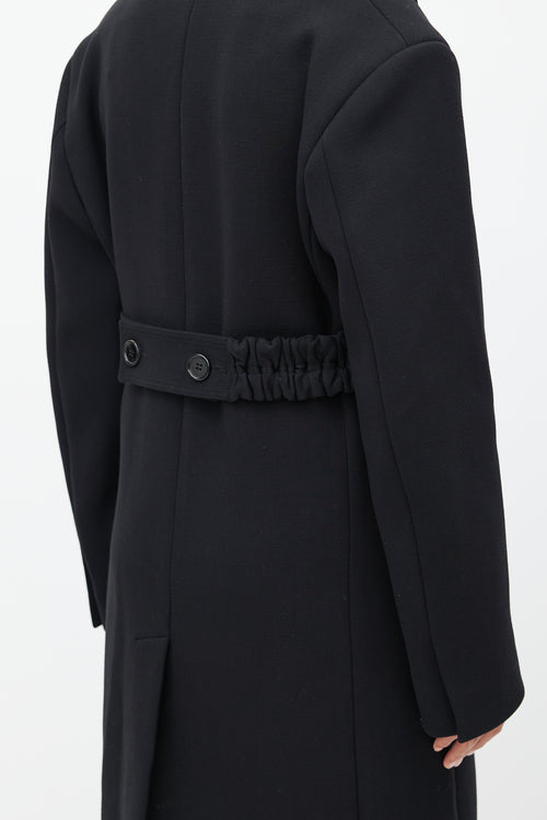 Celine Black Satin Lapel Coat