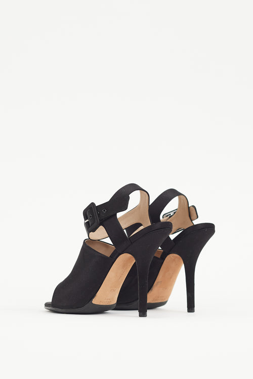 Celine Black Satin Sandal