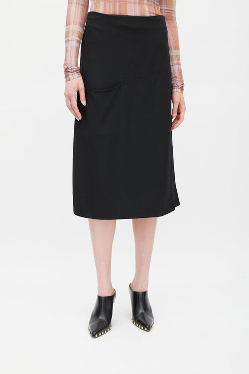 Celine Black Silk Pocket Skirt