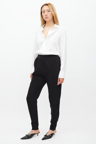 Celine Black Silk Side Stripe Tapered Trouser