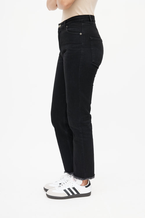 Celine Black Slim Distressed Denim Jeans