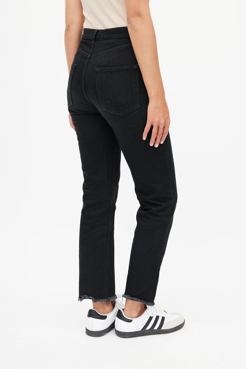 Celine Black Slim Distressed Denim Jeans