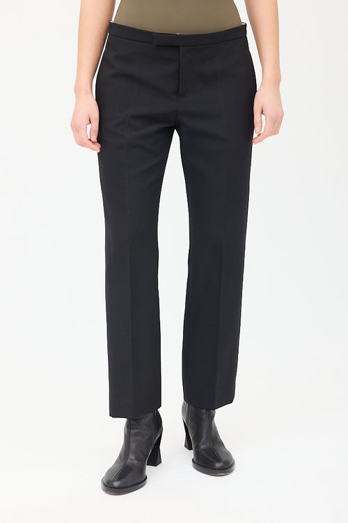 Celine Black Straight Leg Pintuck Trouser