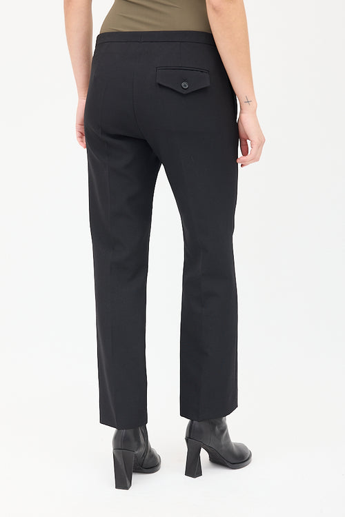 Celine Black Straight Leg Pintuck Trouser