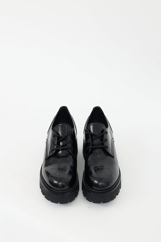 Celine Black Leather Triomphe Ranger Derby