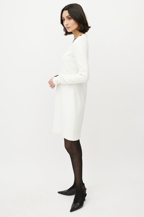 Celine Black 
White Asymmetrical Shift Dress