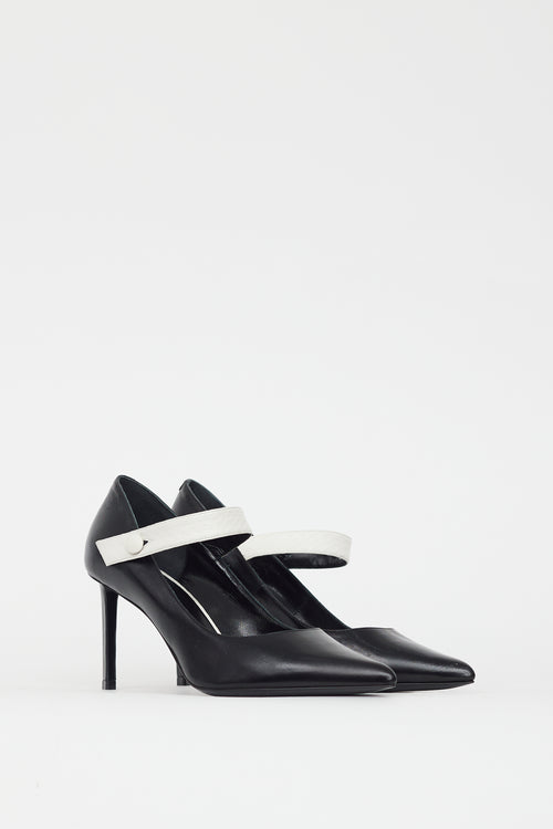 Celine Black 
White Mary Jane Pump