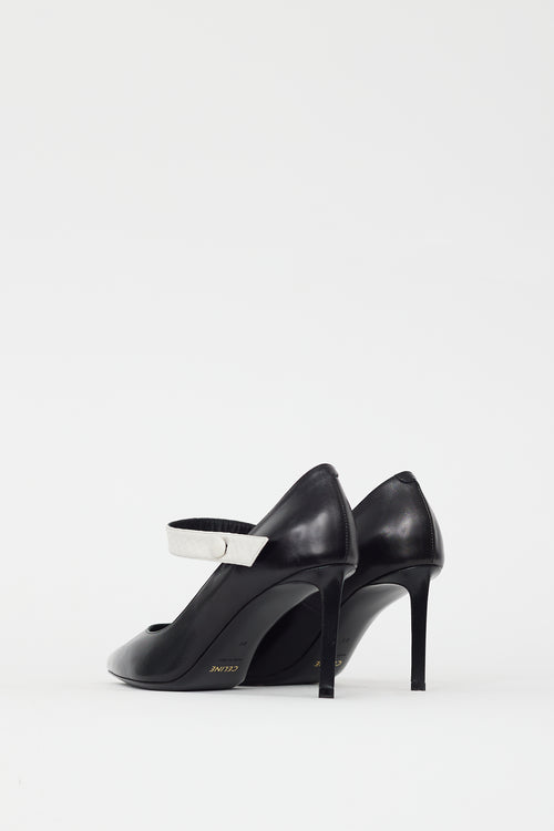 Celine Black 
White Mary Jane Pump