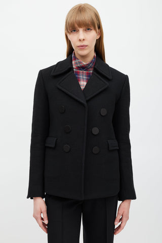 Celine Black Wool Pea Coat