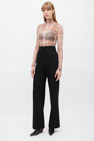 Celine Black Wool Pleated Wide Leg Trouser