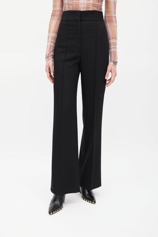 Celine Black Wool Pleated Wide Leg Trouser