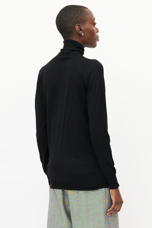 Celine Black Wool Turtleneck