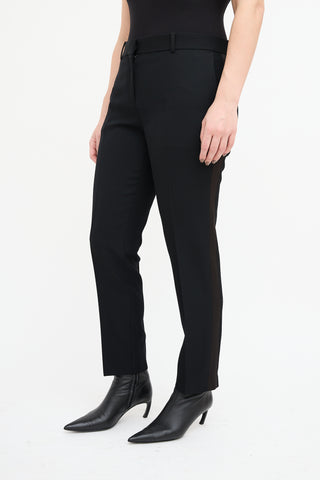 Celine Black Wool Tuxedo Slim Trouser