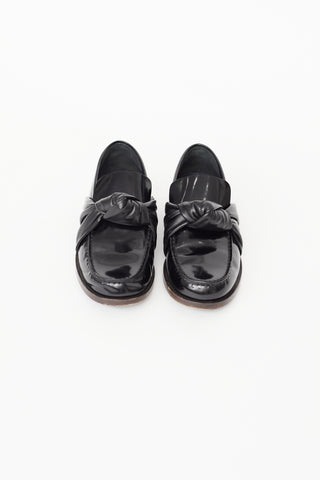 Celine Black Leather Knotted Loafer