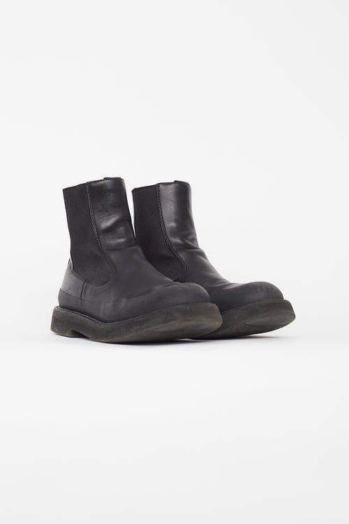 Celine Black Leather Margaret Chelsea Boot