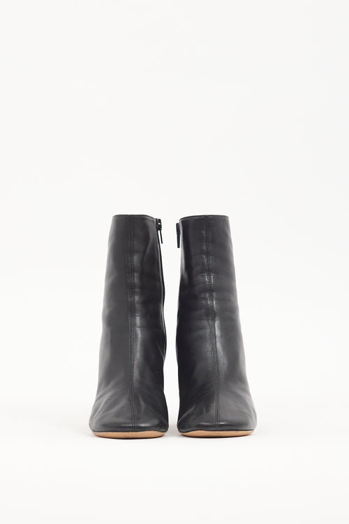 Celine Black Leather Zip Ankle Boot