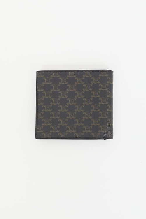 Celine Black 
Brown Triomphe Bi-Fold Wallet