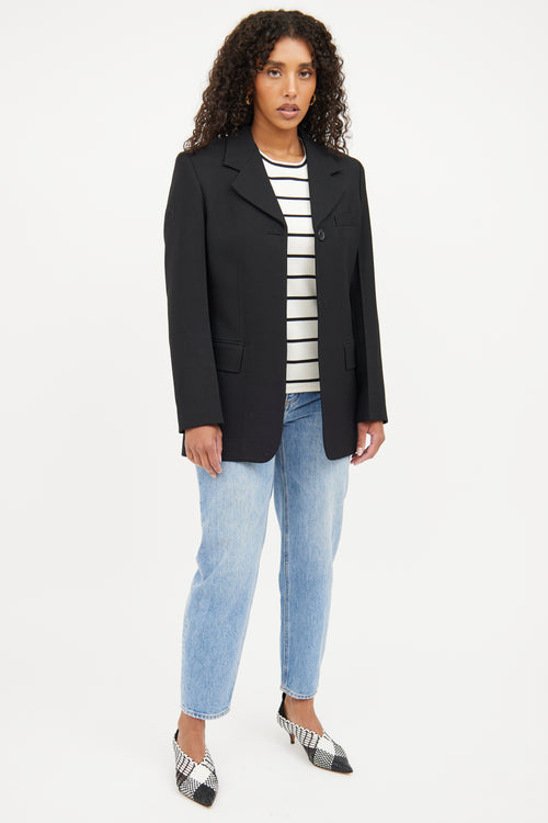 Celine Black Wool Long Sleeve Blazer