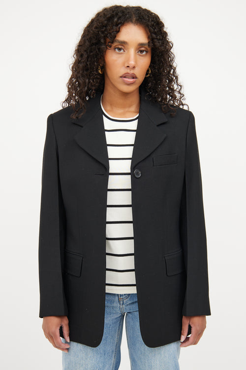 Celine Black Wool Long Sleeve Blazer