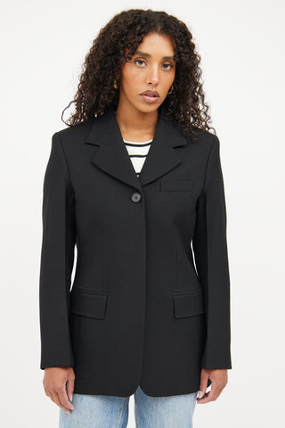 Celine Black Wool Long Sleeve Blazer