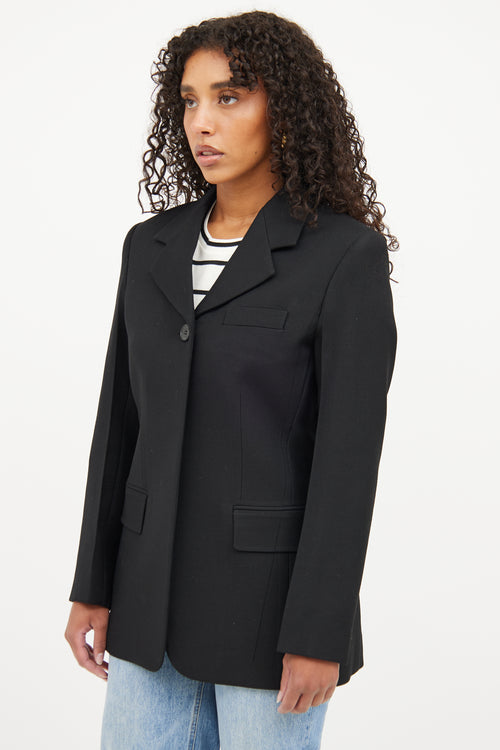 Celine Black Wool Long Sleeve Blazer