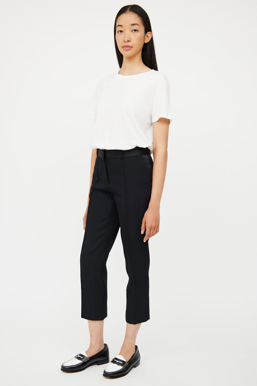 Black Wool Cropped Pant