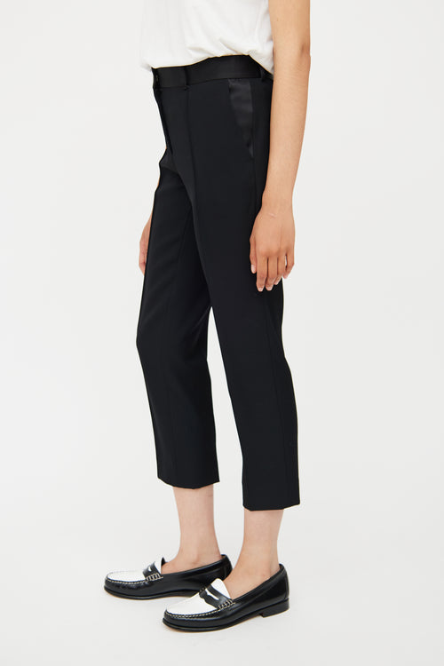 Black Wool Cropped Pant