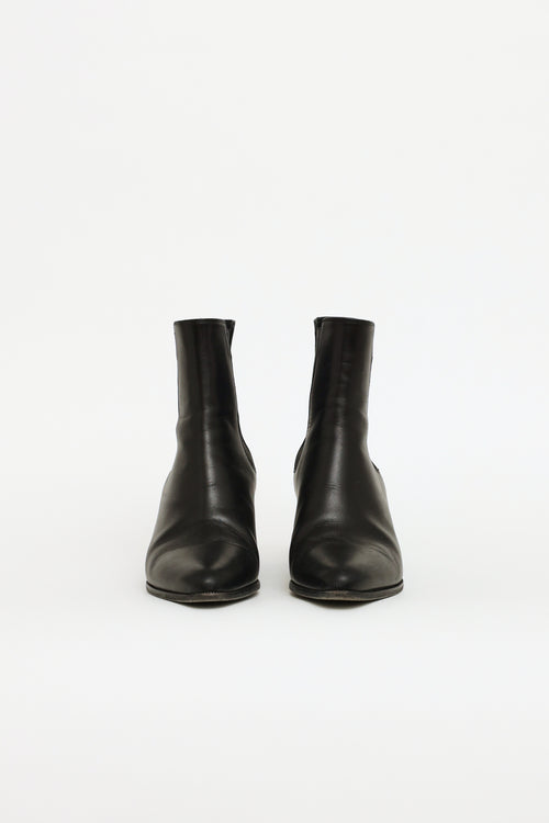 Celine Black Leather Drugstore Chelsea Bootie