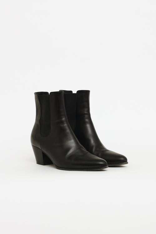 Celine Black Leather Drugstore Chelsea Bootie