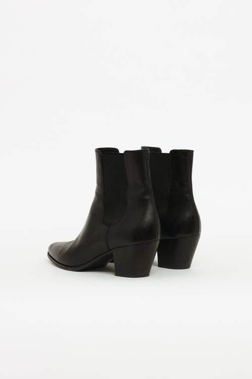 Celine Black Leather Drugstore Chelsea Bootie