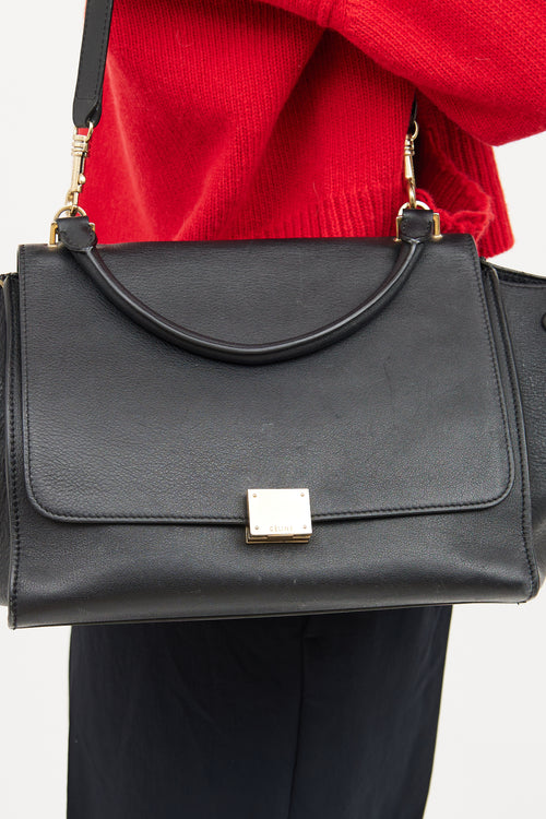 Celine Black Trapeze Leather Bag